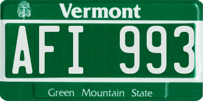 VT license plate AFI993