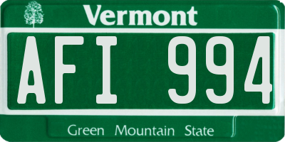 VT license plate AFI994