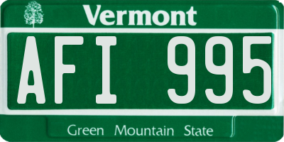VT license plate AFI995