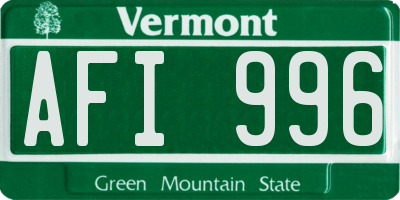 VT license plate AFI996