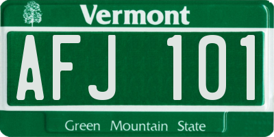VT license plate AFJ101