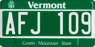 VT license plate AFJ109
