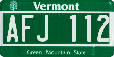 VT license plate AFJ112