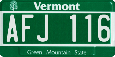 VT license plate AFJ116