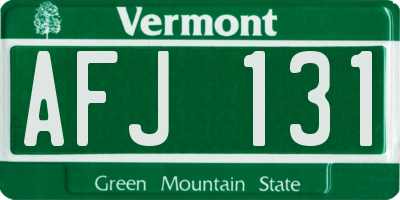 VT license plate AFJ131