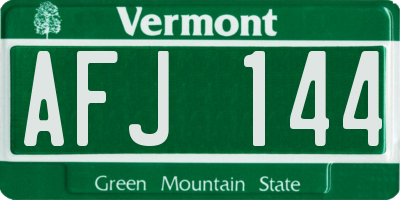 VT license plate AFJ144