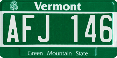 VT license plate AFJ146