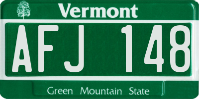 VT license plate AFJ148