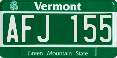 VT license plate AFJ155