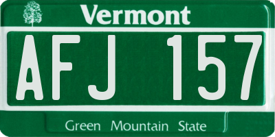 VT license plate AFJ157