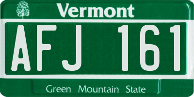 VT license plate AFJ161