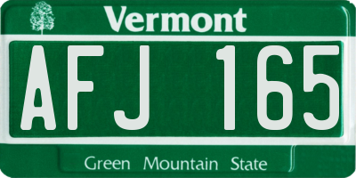 VT license plate AFJ165