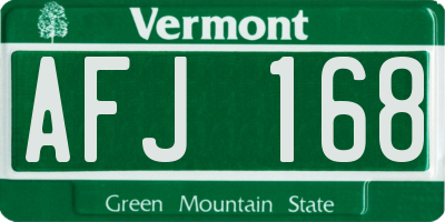 VT license plate AFJ168