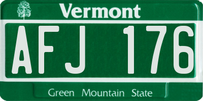 VT license plate AFJ176
