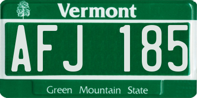 VT license plate AFJ185