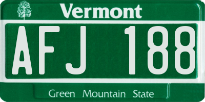 VT license plate AFJ188