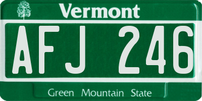 VT license plate AFJ246