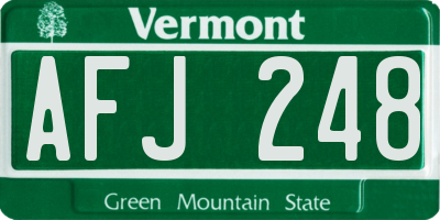 VT license plate AFJ248