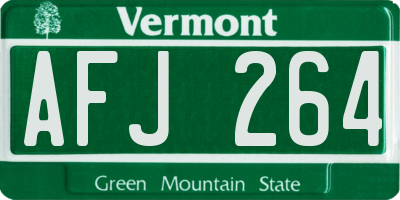 VT license plate AFJ264