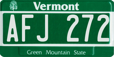 VT license plate AFJ272