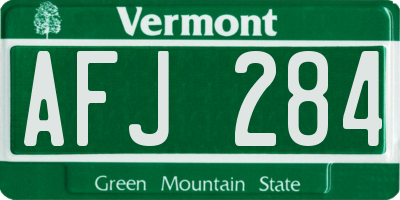 VT license plate AFJ284