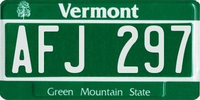 VT license plate AFJ297