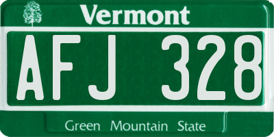 VT license plate AFJ328