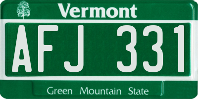 VT license plate AFJ331