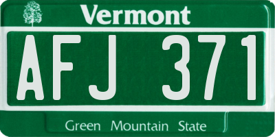 VT license plate AFJ371