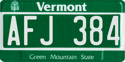 VT license plate AFJ384