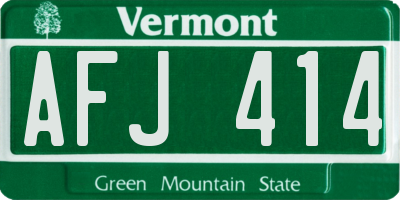 VT license plate AFJ414