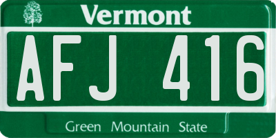 VT license plate AFJ416