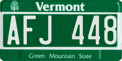 VT license plate AFJ448