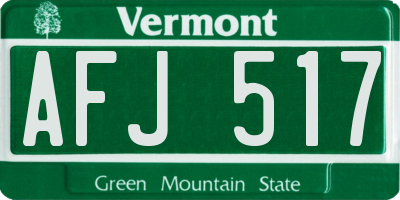 VT license plate AFJ517