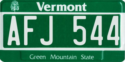 VT license plate AFJ544
