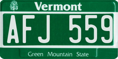 VT license plate AFJ559