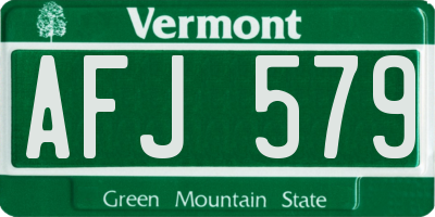 VT license plate AFJ579