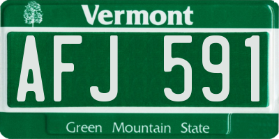 VT license plate AFJ591