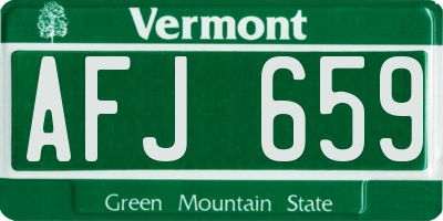 VT license plate AFJ659