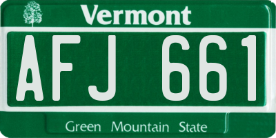 VT license plate AFJ661