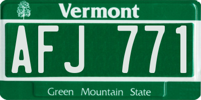 VT license plate AFJ771