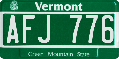 VT license plate AFJ776