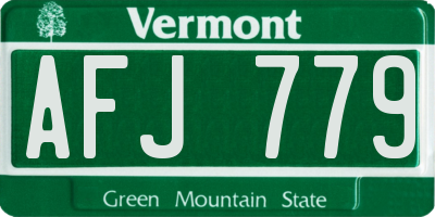 VT license plate AFJ779