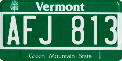 VT license plate AFJ813