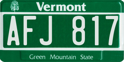 VT license plate AFJ817