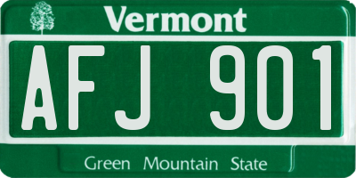 VT license plate AFJ901