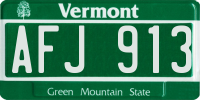VT license plate AFJ913