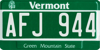 VT license plate AFJ944