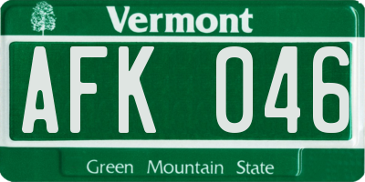 VT license plate AFK046
