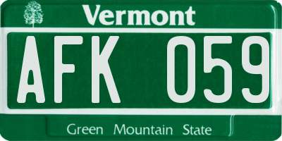 VT license plate AFK059